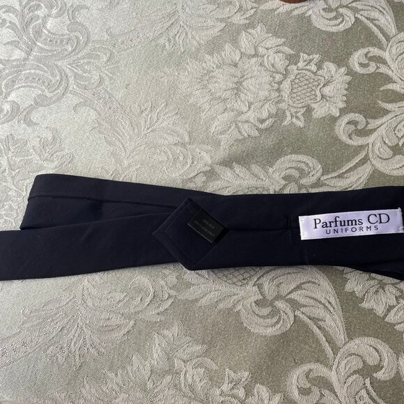 Authentic Christian Dior Parfums CD Uniform Black Silk Skinny Tie 2" Wide - Picture 4 of 4